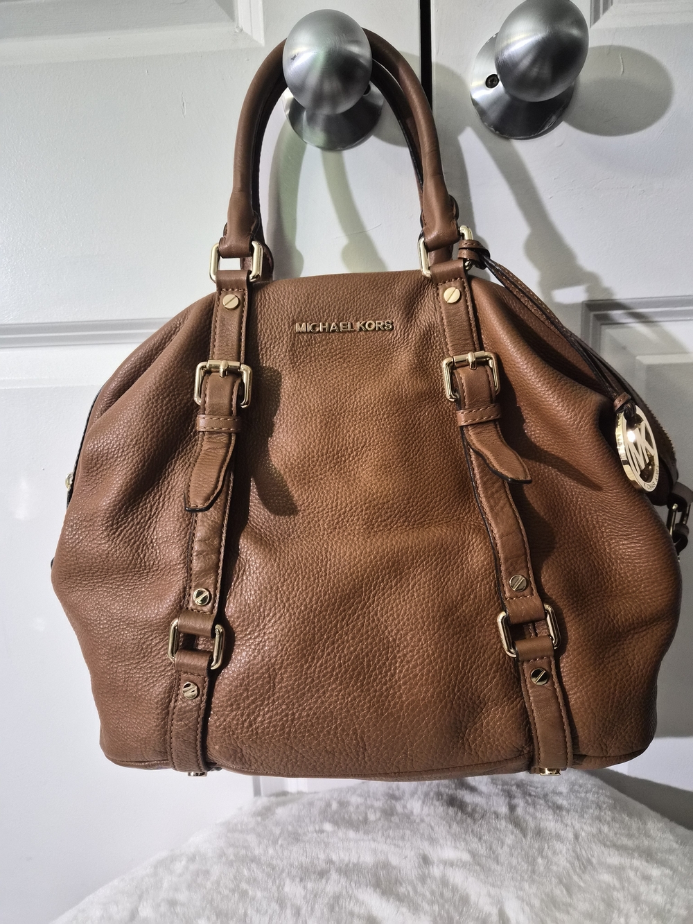 Michael Kors Brown Leather Satchel Handbag